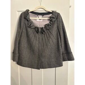 Rebecca Taylor Wool Blazer size M 8/10 Tweed Unique Unusual